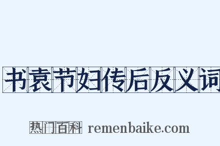 书袁节妇传后反义词是什么意思的图片